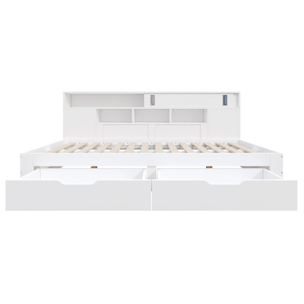 Letto singolo multifunzione 90x200 cm con cassetti e ripiani