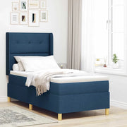 Letto a molle con materasso Blu 90 x 200 cm Tessuto