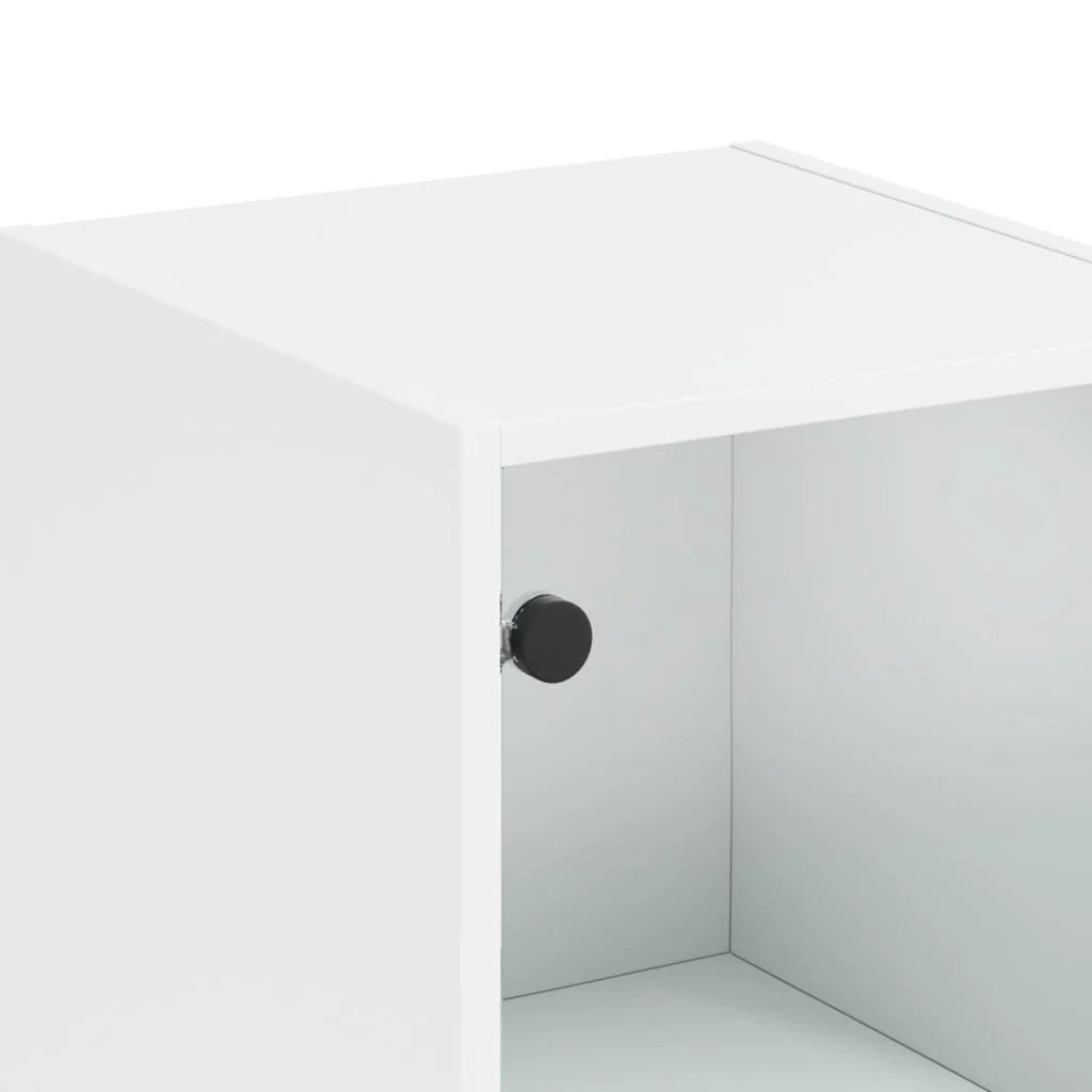 Buffet credenza cassettiera mobiletto mobile contenitore organizer per cucina soggiorno salotto con ante in vetro 35 x 37 x 142 cm bianco 02_0030109