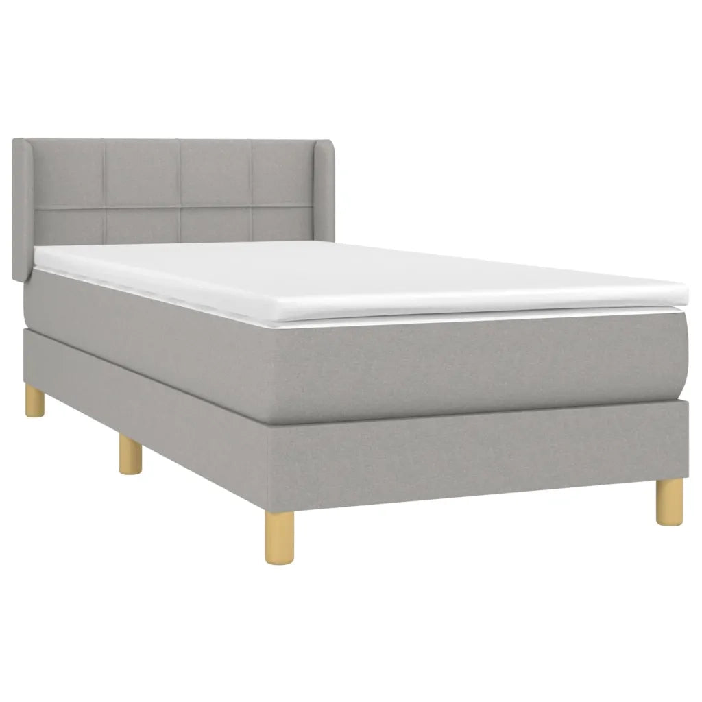Giroletto a Molle con Materasso Grigio Chiaro 80x200 cm Tessutocod mxl 98383
