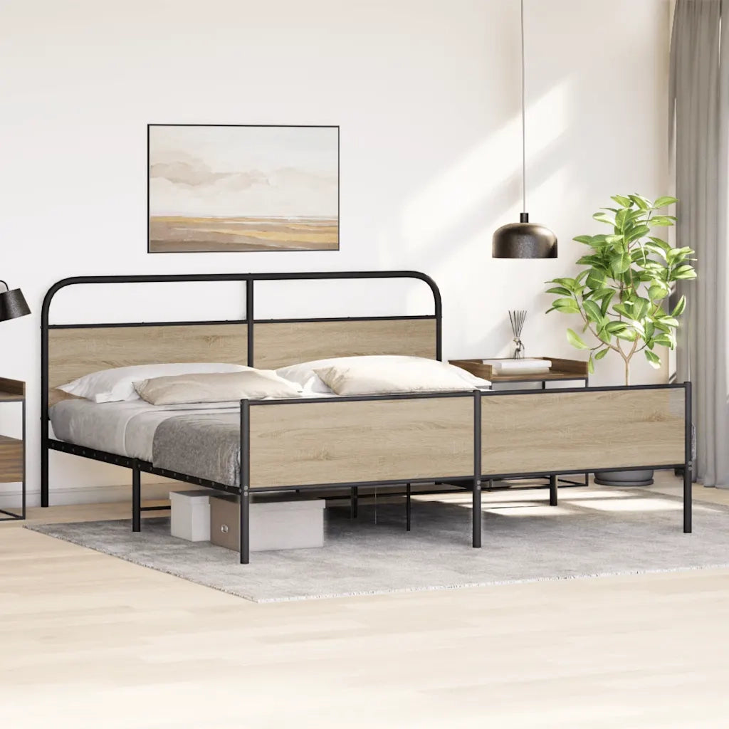 Giroletto senza Materaso in Metallo Rovere Fumo 193x203 cm 3318682