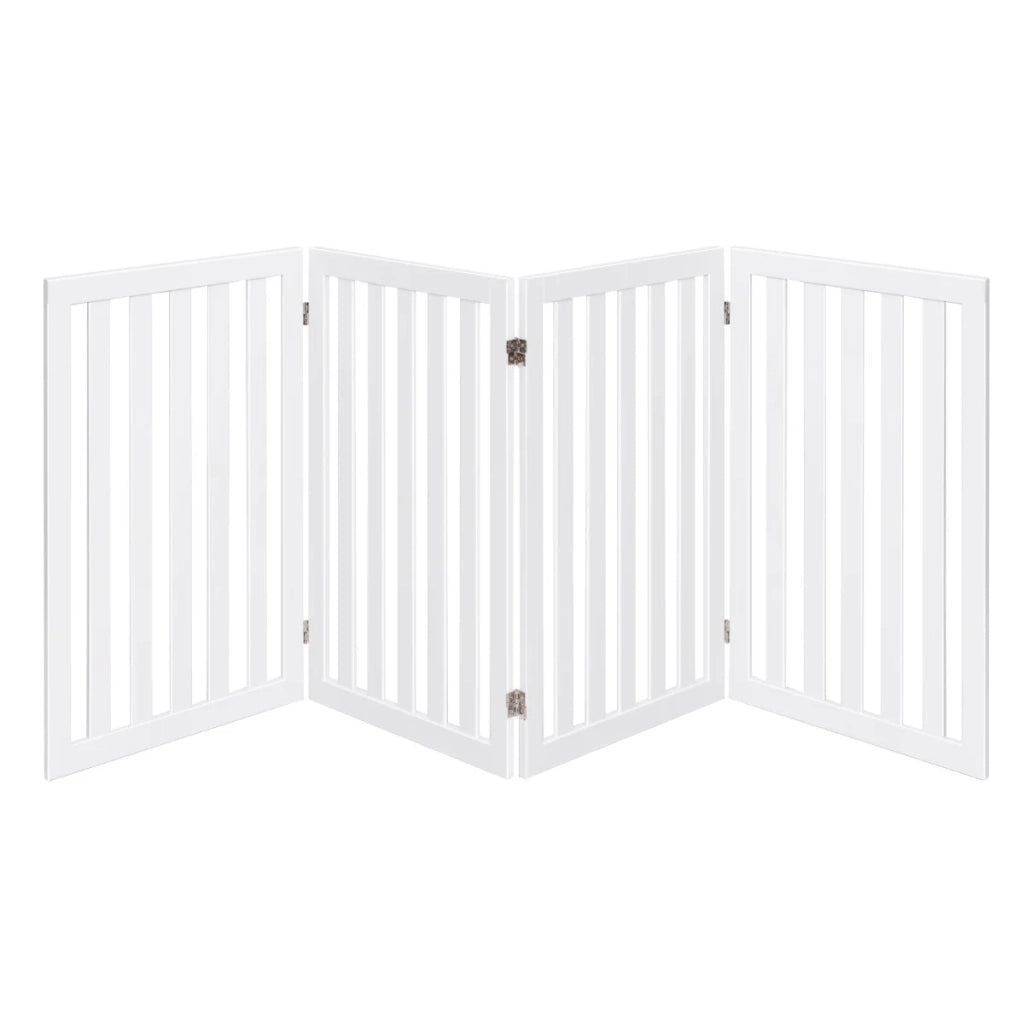Cancelletto per cani autoportante 200 x 1,5 x 89 cm pieghevole e leggero stile moderno MDF bianco 20_0020095