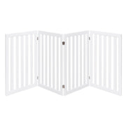 Cancelletto per cani autoportante 200 x 1,5 x 89 cm pieghevole e leggero stile moderno MDF bianco 20_0020095