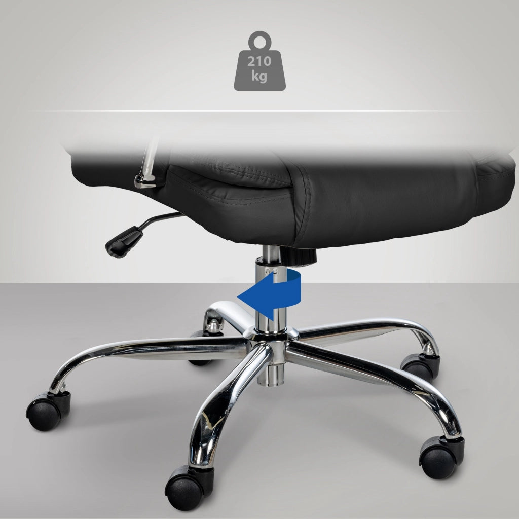 Poltrona ufficio XXL Xanthos in similpelle nero