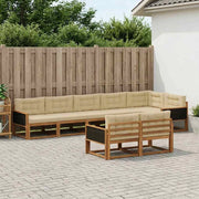 Set di divani da esterno 8 pz Naturale e Beige 3382656