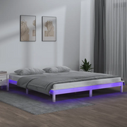 Giroletto con LED Bianco 140x200 cm in Legno Massello