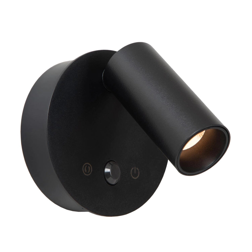 Faretto da parete LED wireless nero PIR Lucide TONI