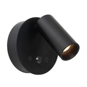 Faretto da parete LED wireless nero PIR Lucide TONI