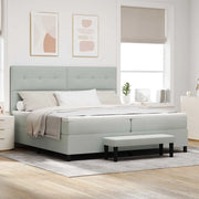 Letto a molle con materasso Grigio chiaro 200 x 200 cm Velluto