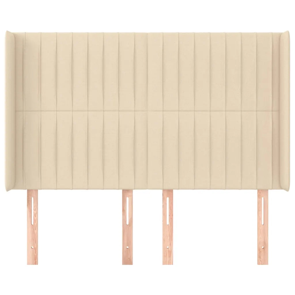 Testiera | Testata ad Orecchio Crema 147x16x118/128 cm in Tessuto