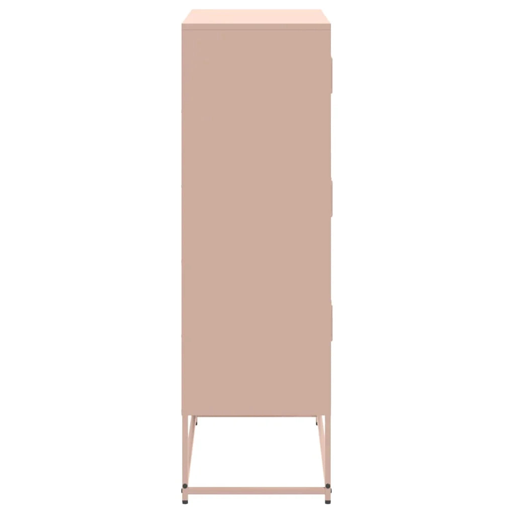 Buffet credenza cassettiera armadio mobile contenitore organizer per cucina soggiorno salotto 68,5 x 38,5 x 123,5 cm acciaio rosa 02_0036210