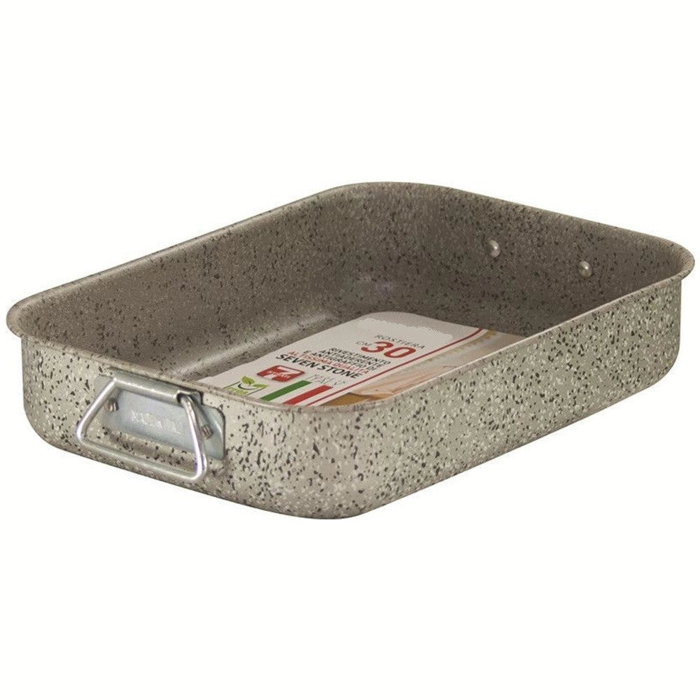 Trade Shop - Rostiera Teglia Lasagnera Antiaderente Antigraffio No Pfoa 25-30-35 Cm Con Maniglie -