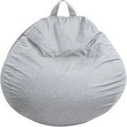 Pouf Poltrona Sacco con Imbottitura in Schiuma - Morbido e Confortevole - Fodera Lavabile - Pratico e Facile da Trasportare - Pouf Sacco per Tutta la Famiglia (120x100 cm, Grigio Chiaro)