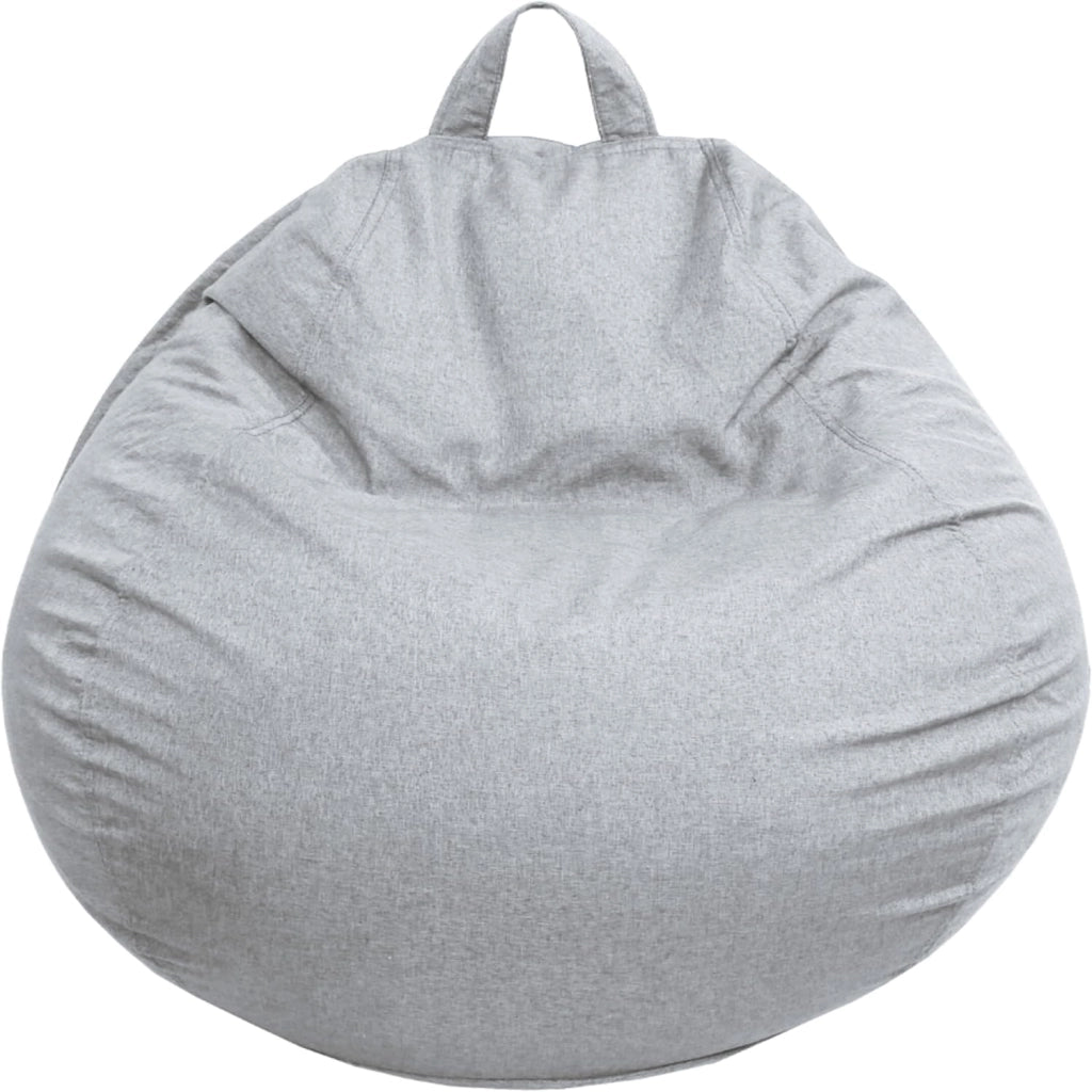 Pouf Poltrona Sacco con Imbottitura in Schiuma - Morbido e Confortevole - Fodera Lavabile - Pratico e Facile da Trasportare - Pouf Sacco per Tutta la Famiglia (120x100 cm, Grigio Chiaro)