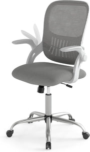 Sedia da ufficio in rete traspirante, sedia da scrivania ergonomica con altezza regolabile, braccioli pieghevoli, Cadeira girevole a 360° con ruote universali, carico 136 kg
