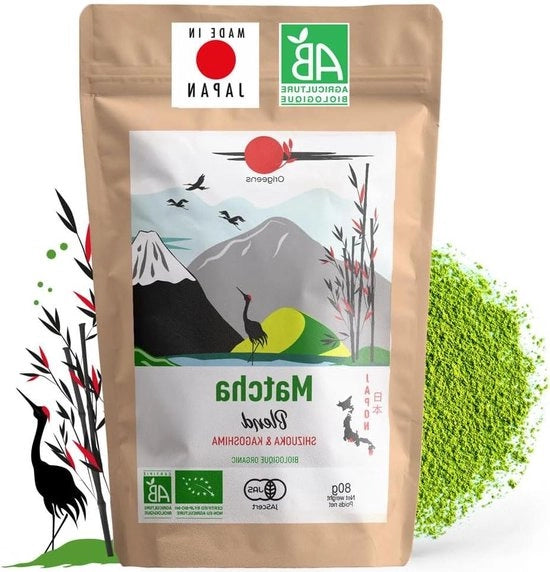 Tè di Matcha di Qualità Biologica - Blend Shizuoka Kagoshima - Polvere di Tè Biologico Verde - Confezione 80gr - Tè di Matcha