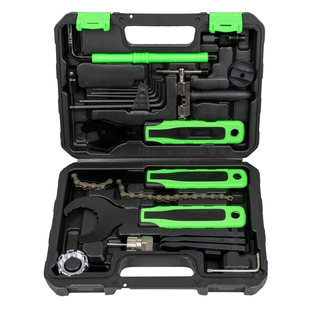 KIT RIAPARAZIONE BICI IN VALIGETTA 20 PZ KIT ATTREZZI BICICLETTA JBM RICAMBI BIC
