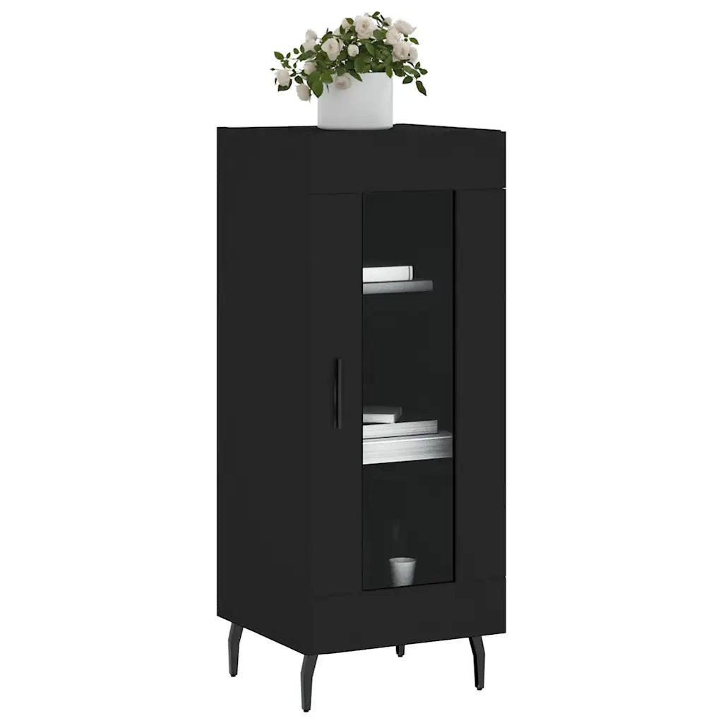 Credenza | Madia | Buffet da pranzo | Armadio da pranzo Nero 34,5x34x90 cm in Legno Multistrato