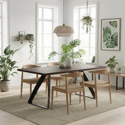 Tavolo da pranzo allungabile in legno impiallacciato rovere termocotto Timber 200-300x100 cm fino a 12 posti Made in Italy | Duzzle