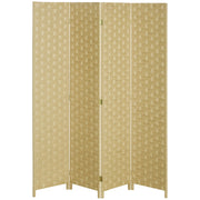 Paravento a 4 Ante in Legno Pieghevole ¨C zephmum ¨C Marrone 170x140cm