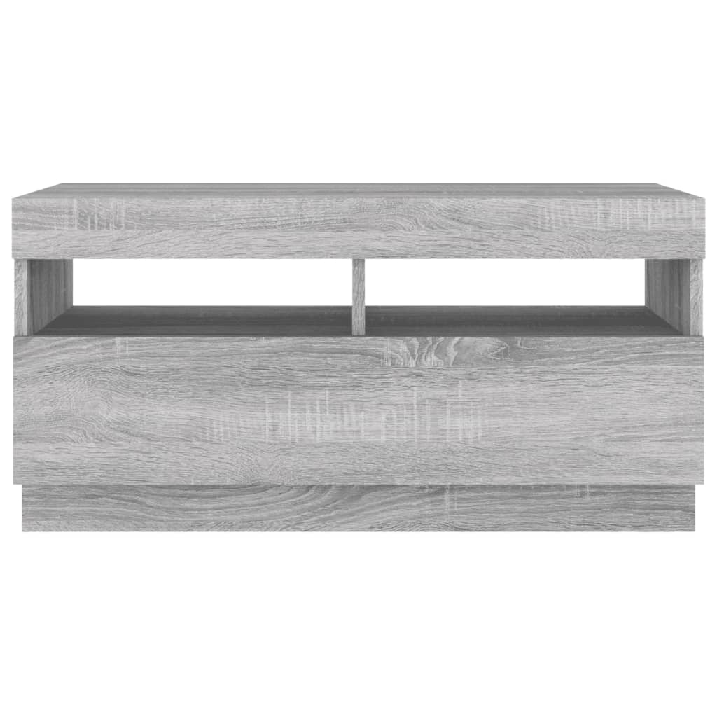 Mobile TV multimediale mensola TV credenza mobile TV sala da pranzo soggiorno camera da letto con luci LED Sonoma 80 x 35 x 40 cm grigio 02_0026830