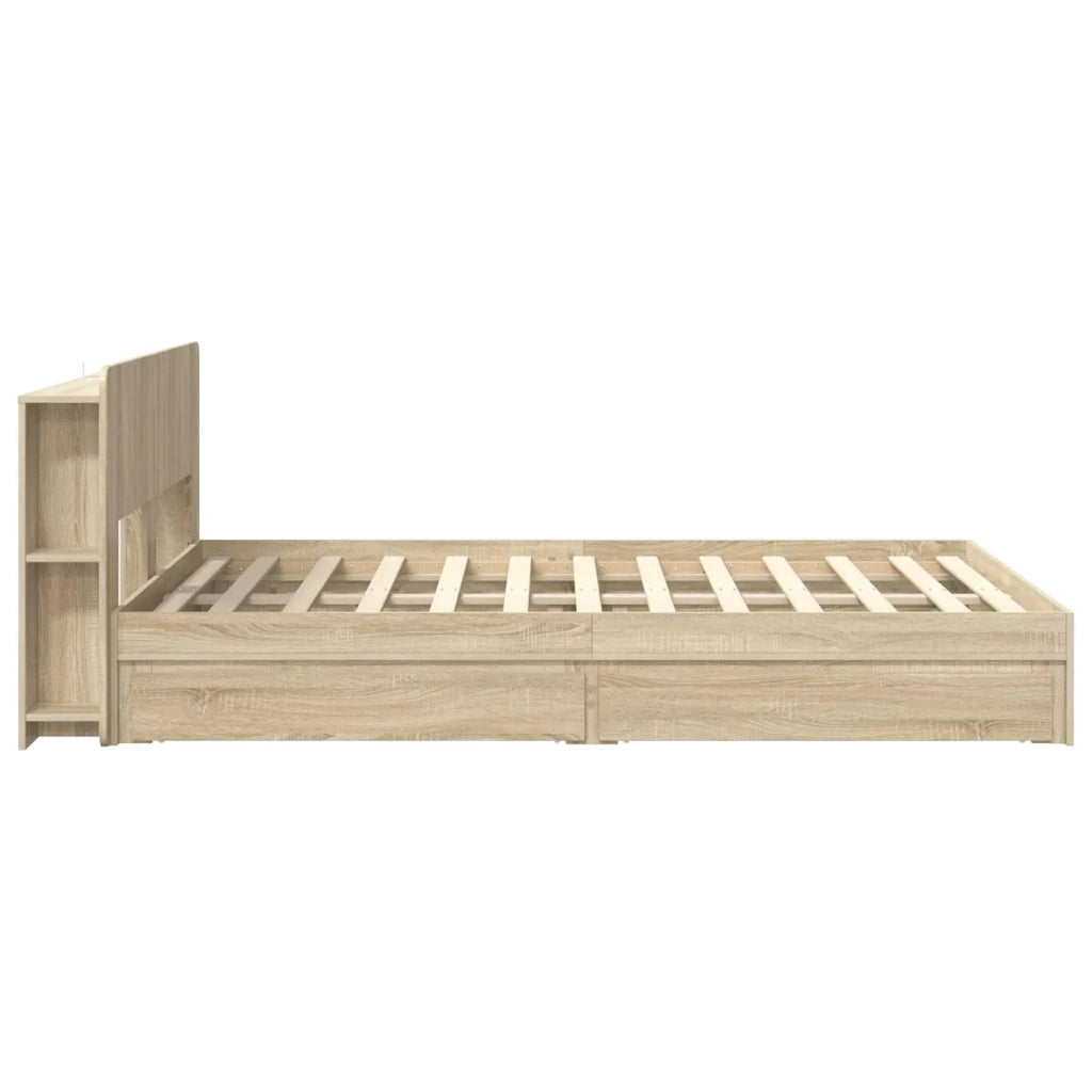 Telaio del letto con storage Rovere Sonoma 150 x 200 cm
