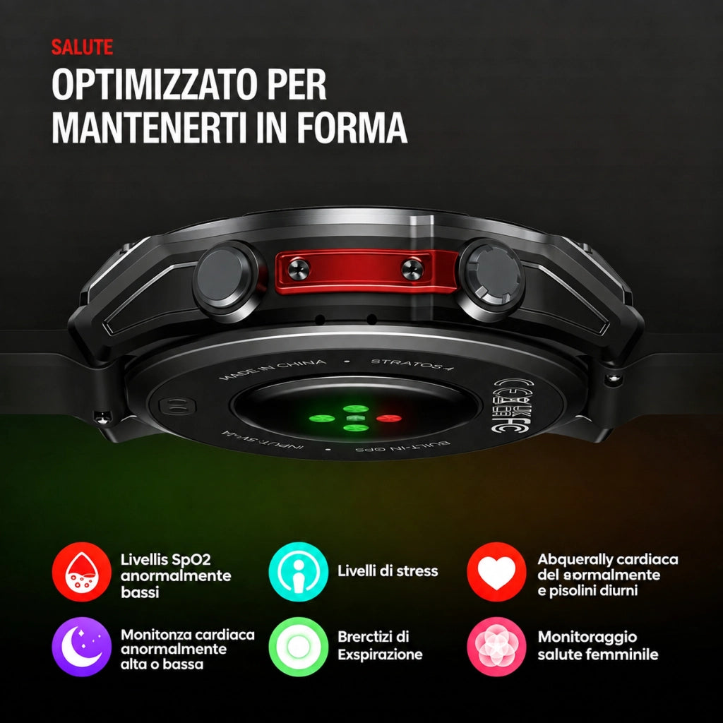 Smartwatch Orologio Intelligente HD-GPS con 6 sistemi satellitari; impermeabile 5 ATM-170 modalità sportive; monitoraggio della salute 24 ore su 24-Giallo