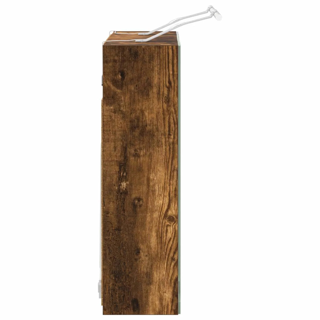 Mobiletto per specchio da bagno Rovere fumé 60 x 14,5 x 50 cm 889083