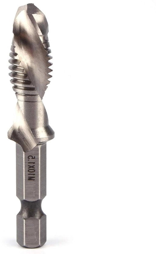 Set di puntoni per foratura a 1/4" con testa a cuneo e smussatore per controbilanciare e smussare M10