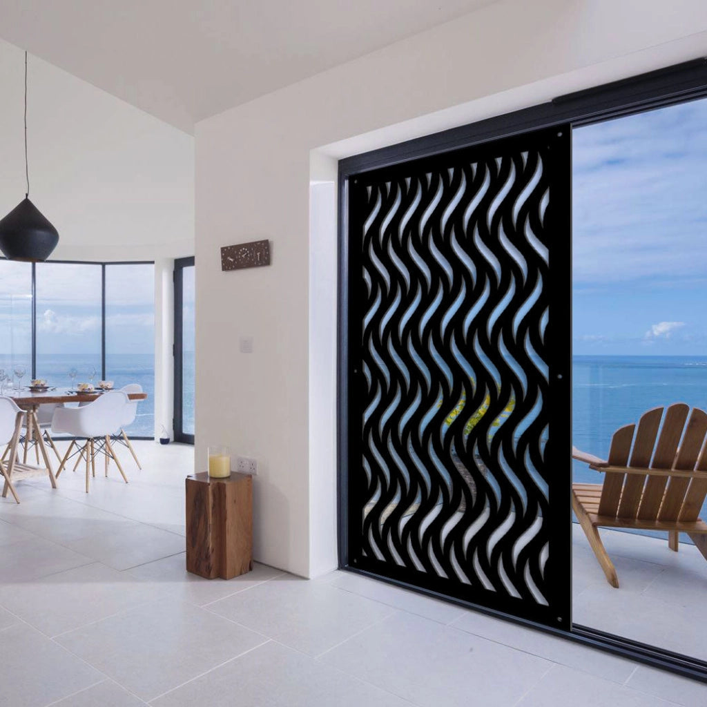 VERTICALWAVES - Pannello in PVC traforato - Parasole Colore: nero, Misura: 73x148 cm