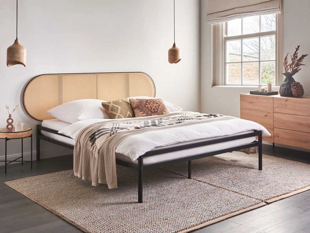 Letto matrimoniale imbottito in tessuto nero 160 x 200 cm rete a doghe gambe in legno moderno
