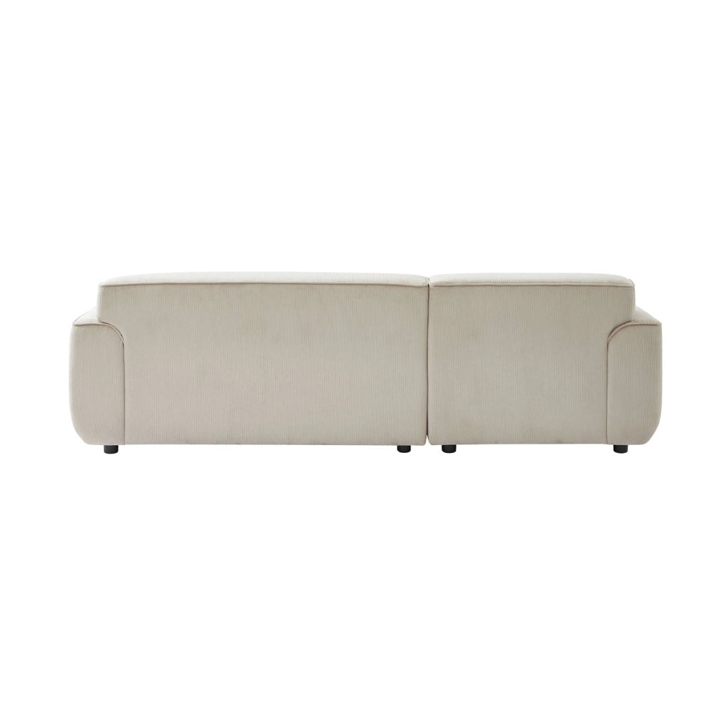 Divano angolare sinistro in velluto a coste fini, 2-3 posti, beige