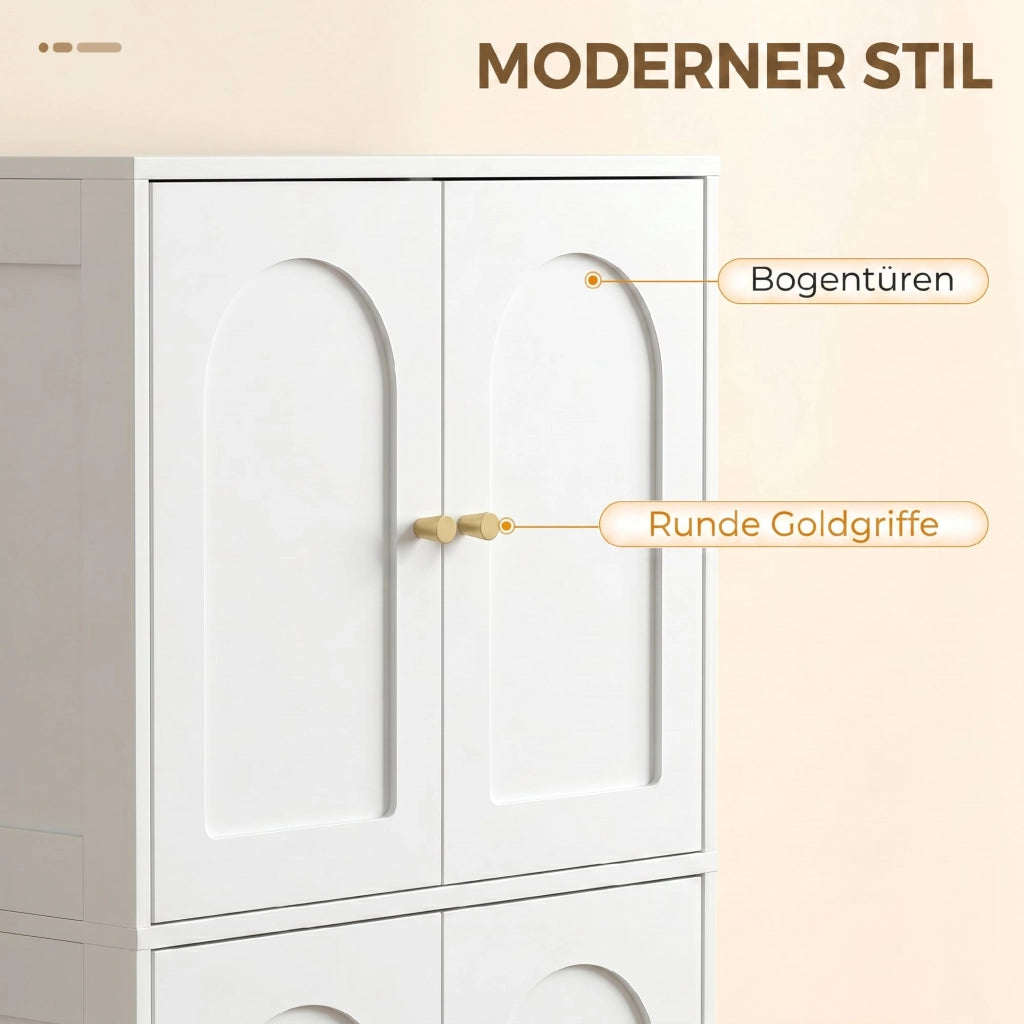 Armadio Cucina Alto con Ante e Ripiani Regolabili ¨C zephmum ¨C Bianco 60x30x110 cm