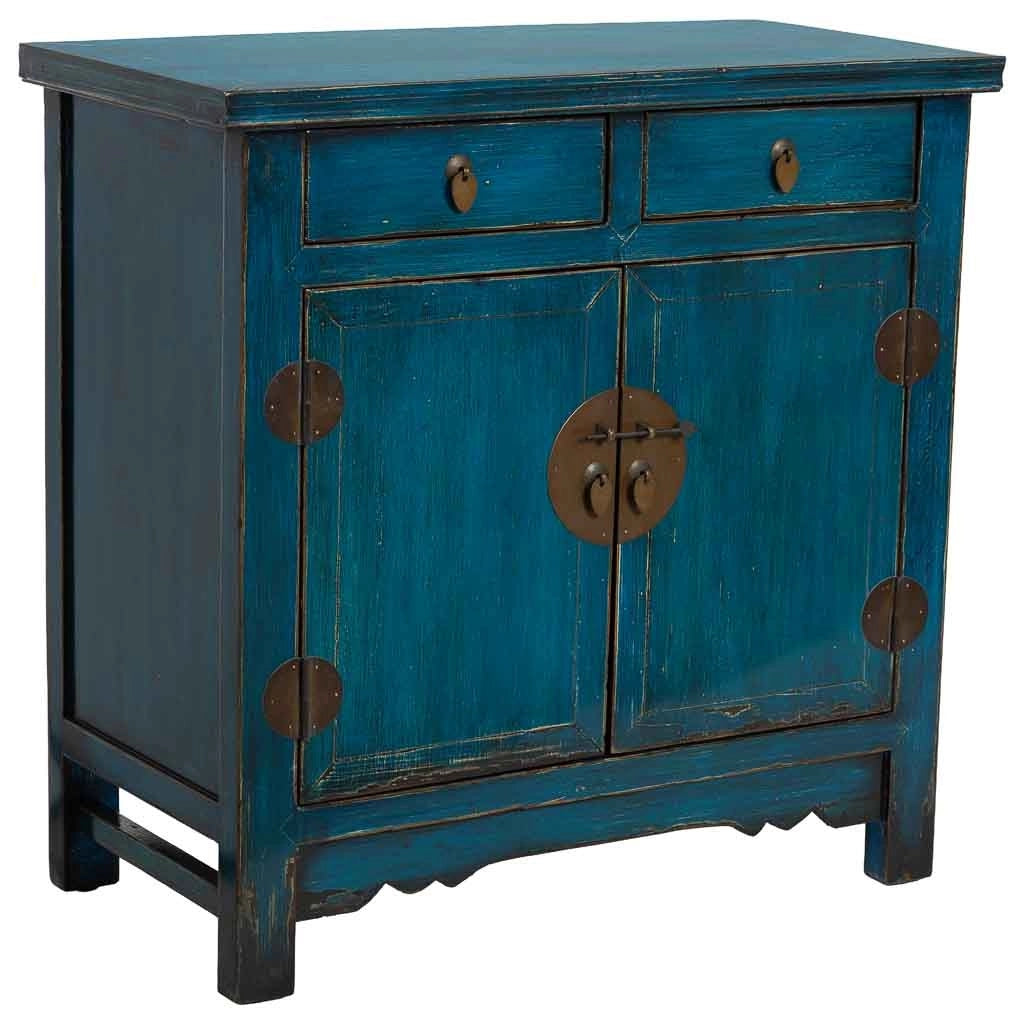 Mobile da ingresso in legno blu 88x40x87h cm