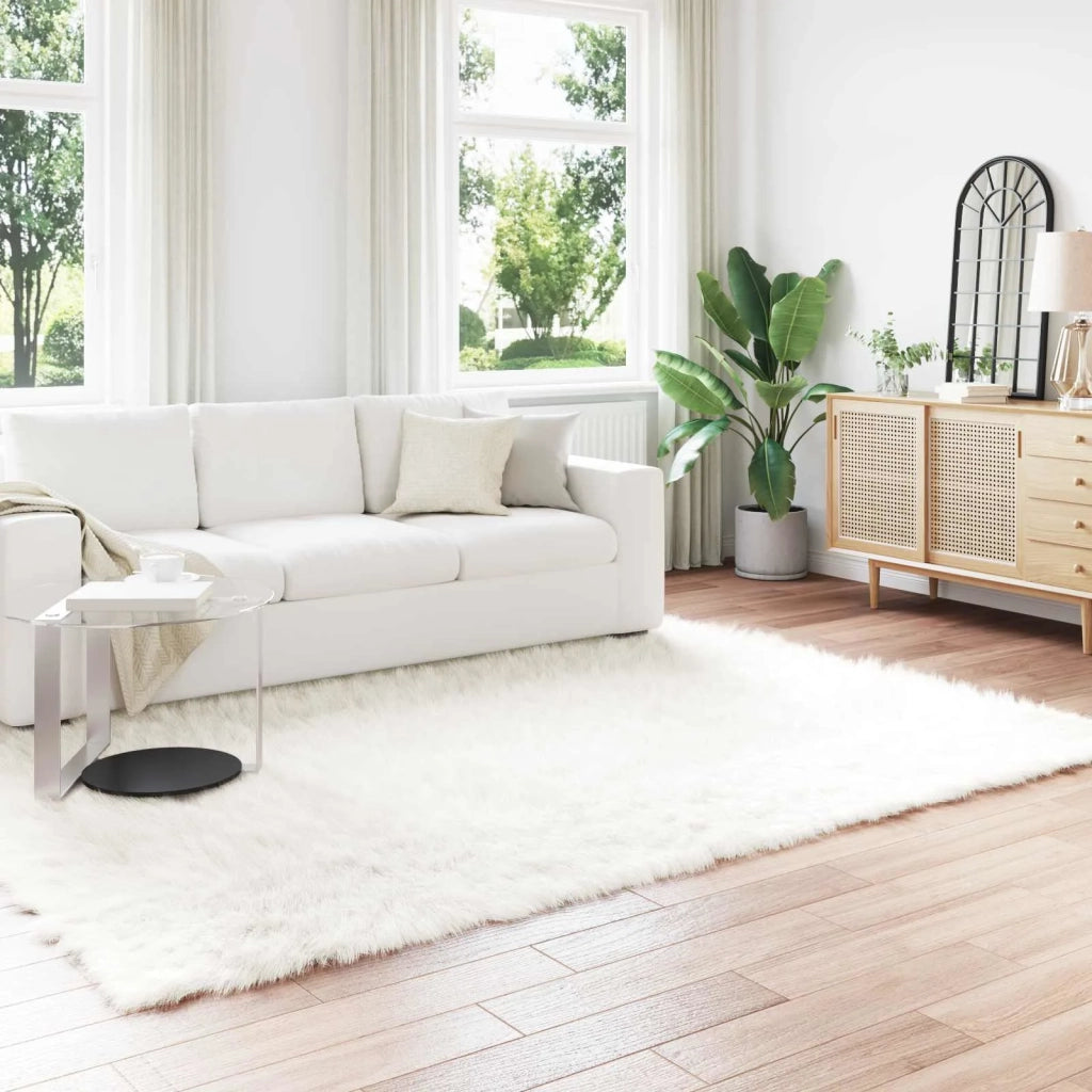 Tappeto in finta TAFALLA Bianco 200 x 280 cm Poliestere