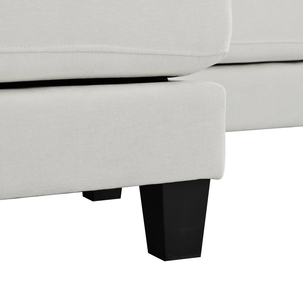 Divano angolare 4 posti con chaise longue e braccioli rimovibili; in chenille beige