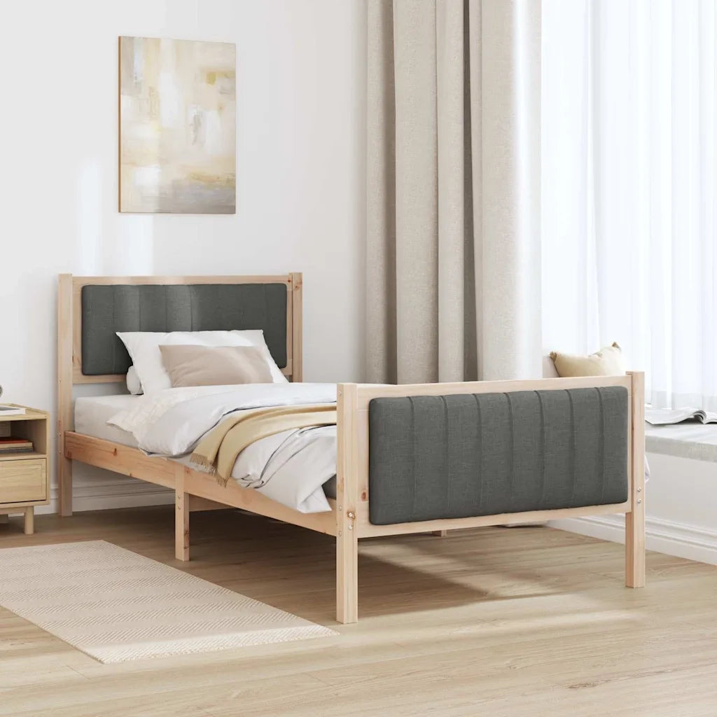 Struttura del Letto marrone e grigio scuro 90 x 190 cm 878505