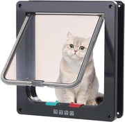 Porta girevole per gatti con chiusura a 4 punti per gatti grandi - Sicurezza per animali domestici per porte interne ed esterne