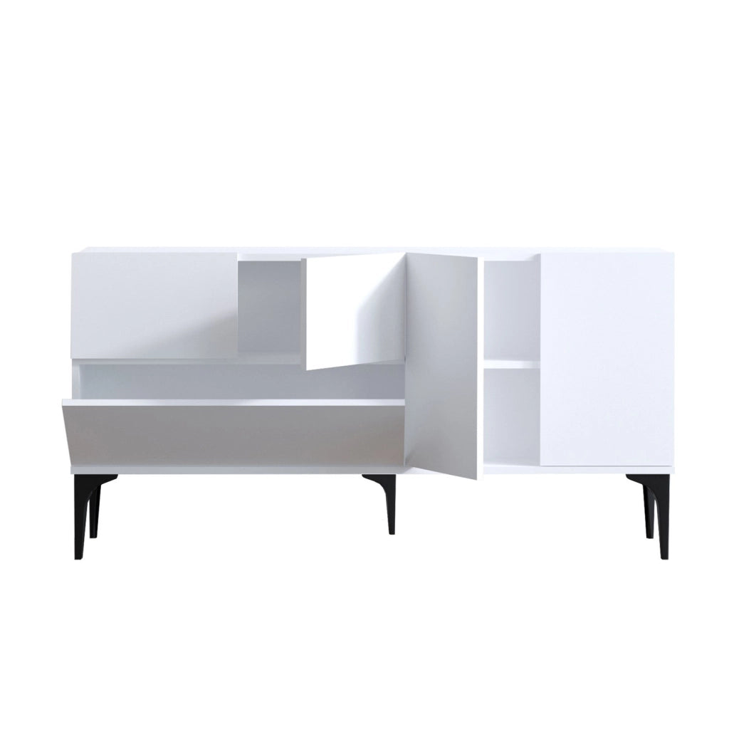 Credenza in legno "Ginny" - 150 x 35 x 75 cm - Bianco
