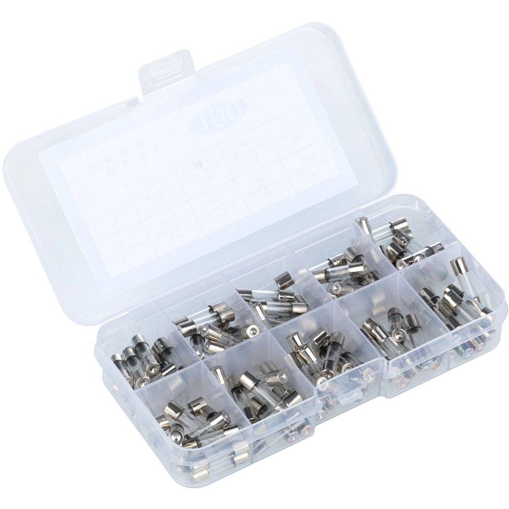 Set di Fusibili Vetro WTA 5x20mm – 100 Pezzi 0.2A-20A | Alta Qualità, Protezione Rapida