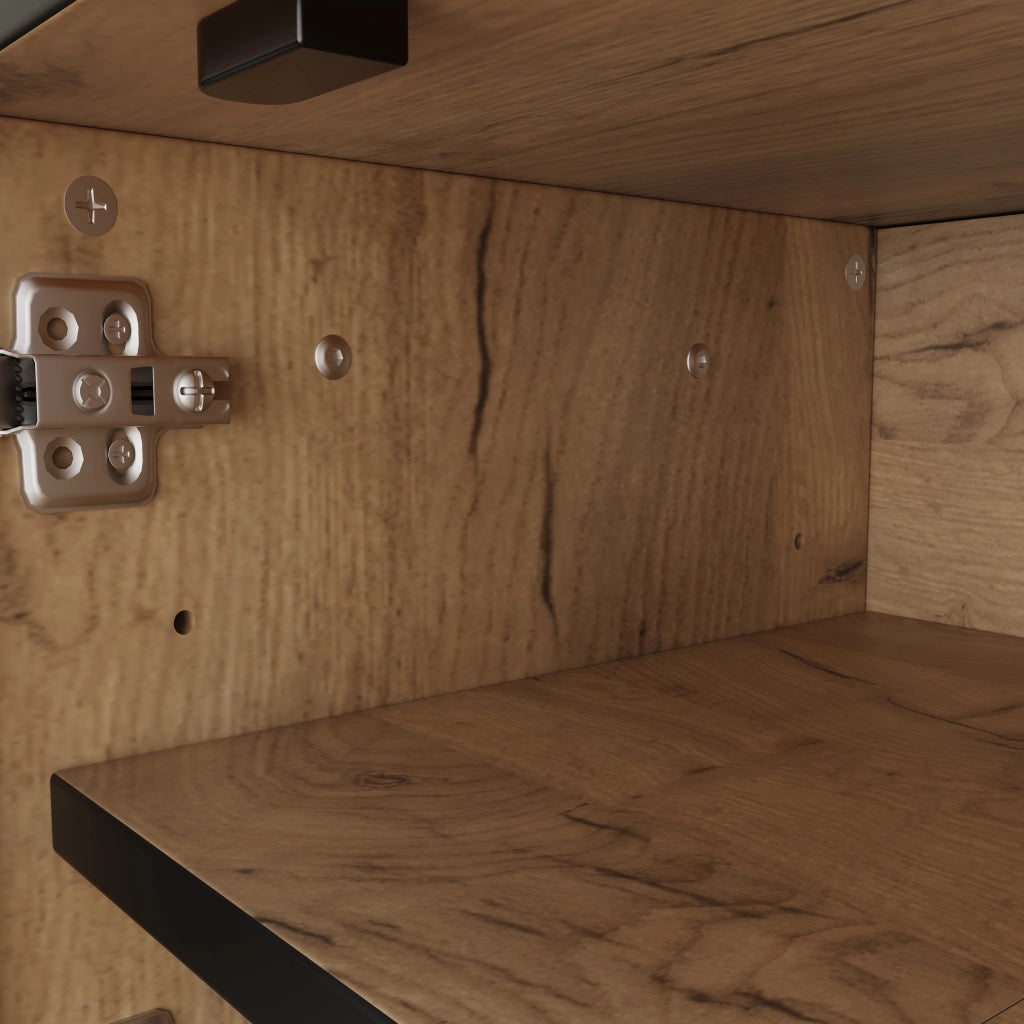 Mobile TV Soggiorno ¨C MINIMAL ¨C Legno Naturale, 4 Ripiani, 160x36,5x45 cm