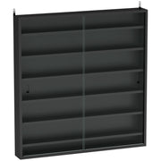 Bacheca Vetrina a Muro con 6 Ripiani Regolabili 80x9.5x83 cm in Legno Nero