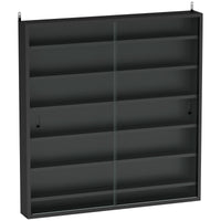 Bacheca Vetrina a Muro con 6 Ripiani Regolabili 80x9.5x83 cm in Legno Nero