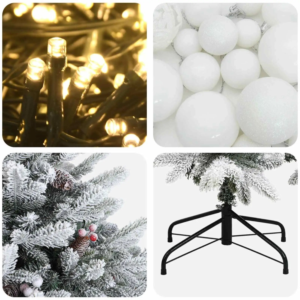 Albero di Natale artificiale con palline 120 cm 150 LED 3466063