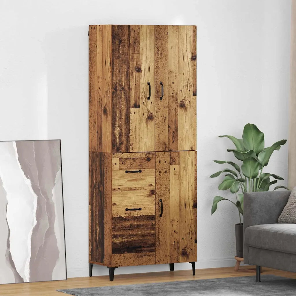 Credenza | Madia | Buffet da pranzo | Armadio da pranzo Legno vecchio 69,5 x 34 x 180 cm Legno multistrato