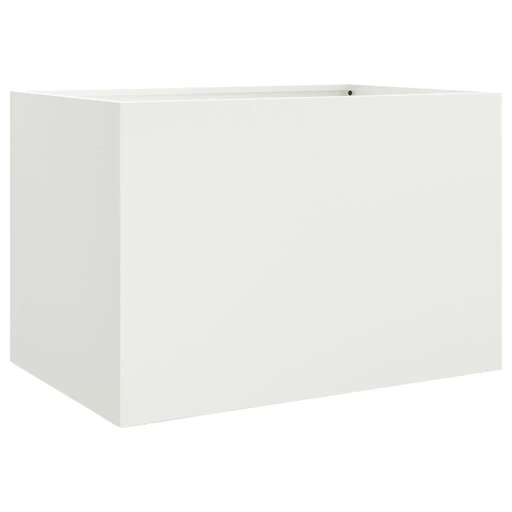 Fioriera | Cassetta per fiori | Vaso Bianca 62x47x46 cm in Acciaio