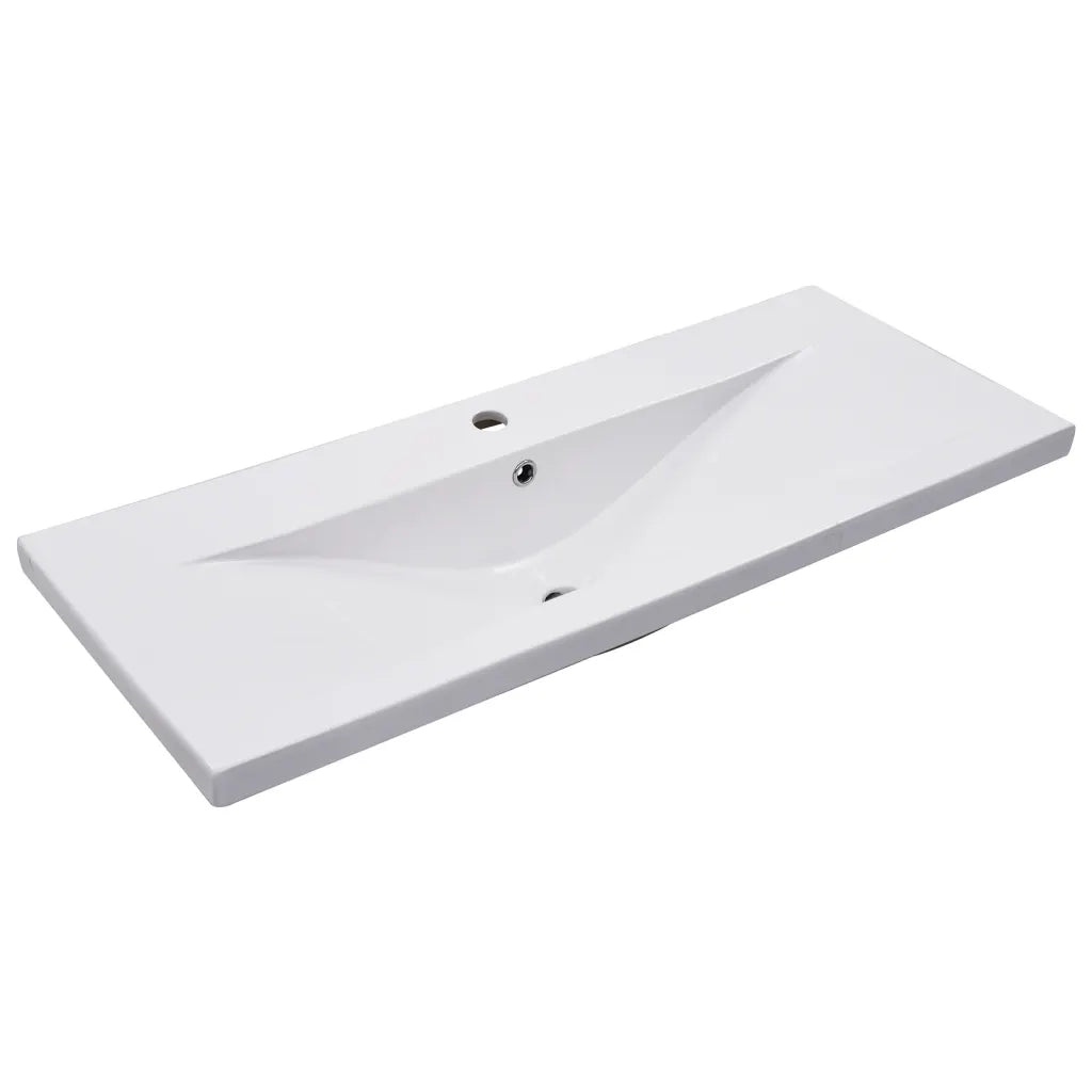 Set Mobili da Bagno 2 pz in Ceramica e Legno Multistrato