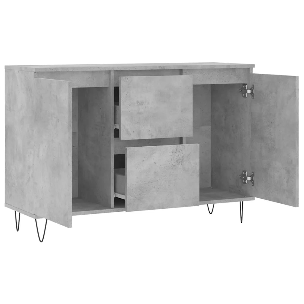 Credenza Grigio Cemento 101,5x35x70 cm in Legno Multistrato 827208