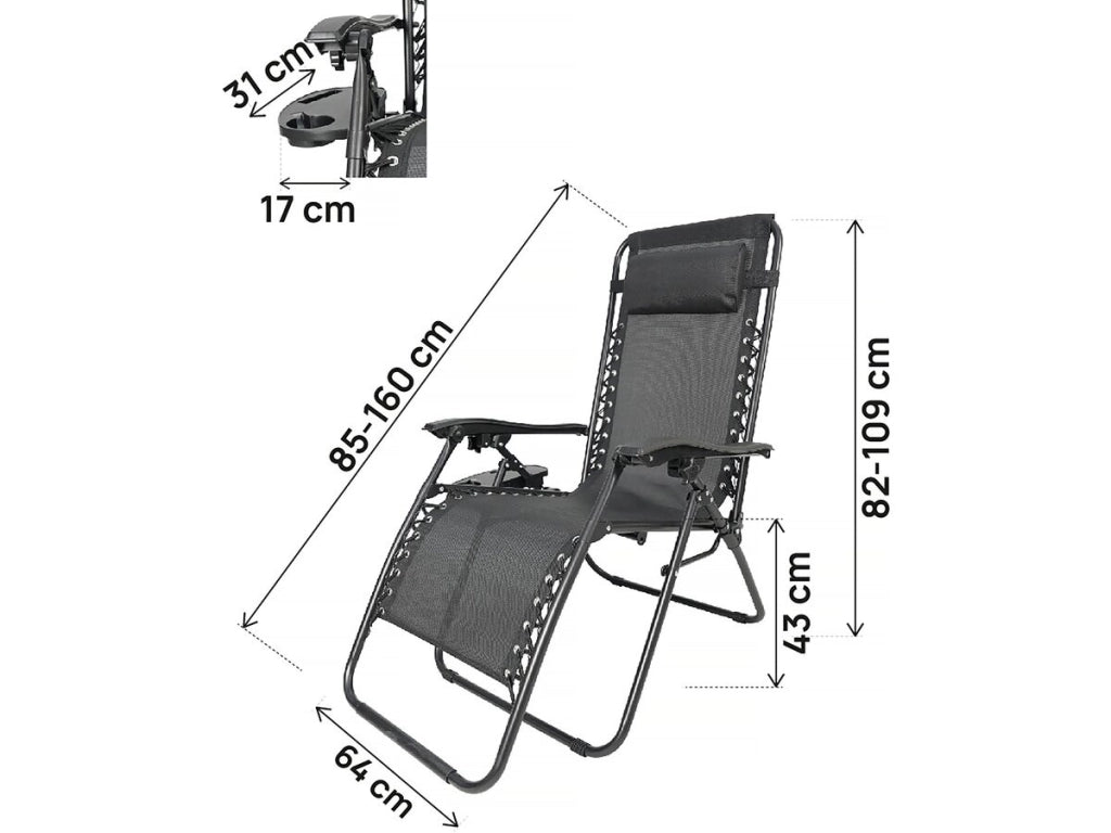 Set di 2 poltrone da giardino reclinabili a gravità zero "Sintra" - Nero