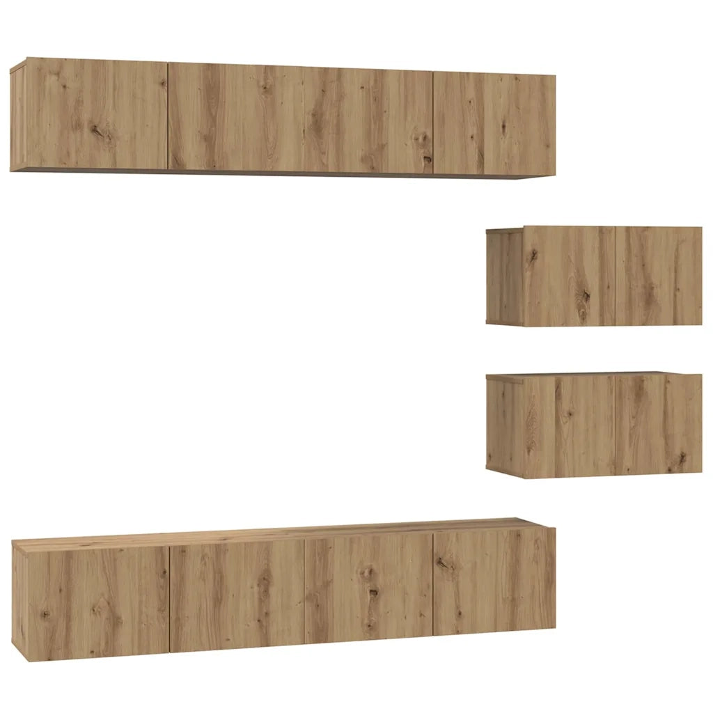 Set mobile TV 6 pcs Rovere artigianale Legno multistrato 3393161